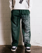 GREEN SPIDER SWEATPANTS