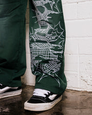 GREEN SPIDER SWEATPANTS