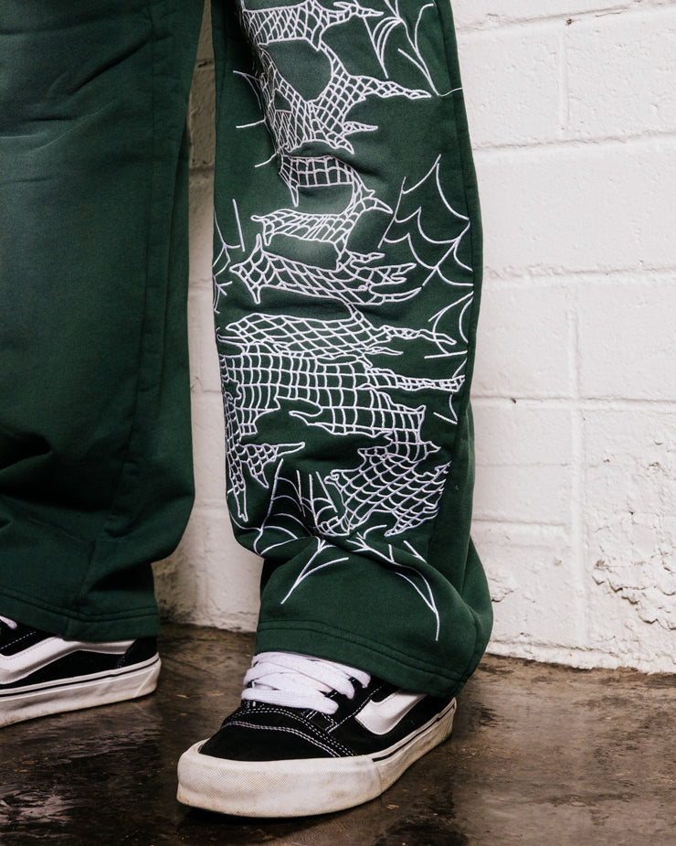 GREEN SPIDER SWEATPANTS