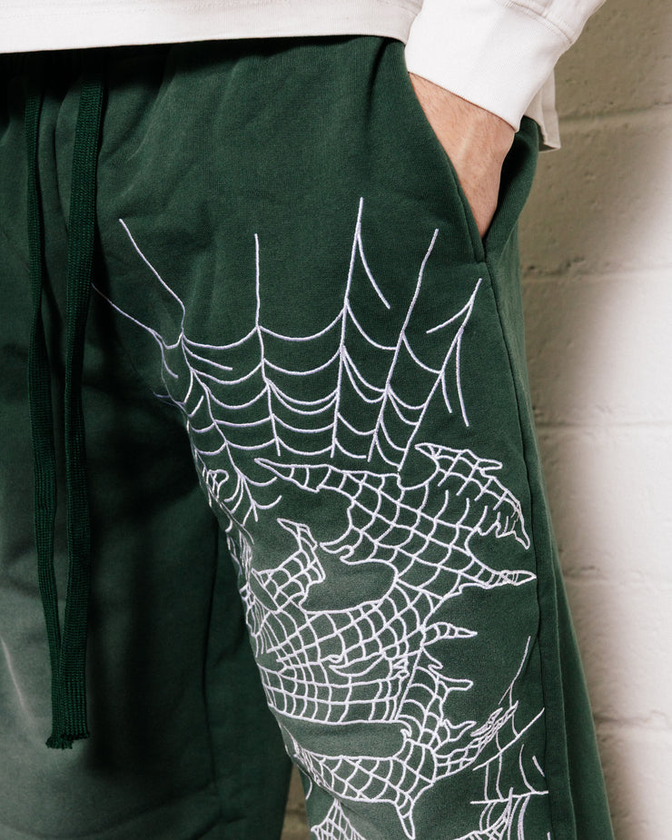 GREEN SPIDER SWEATPANTS