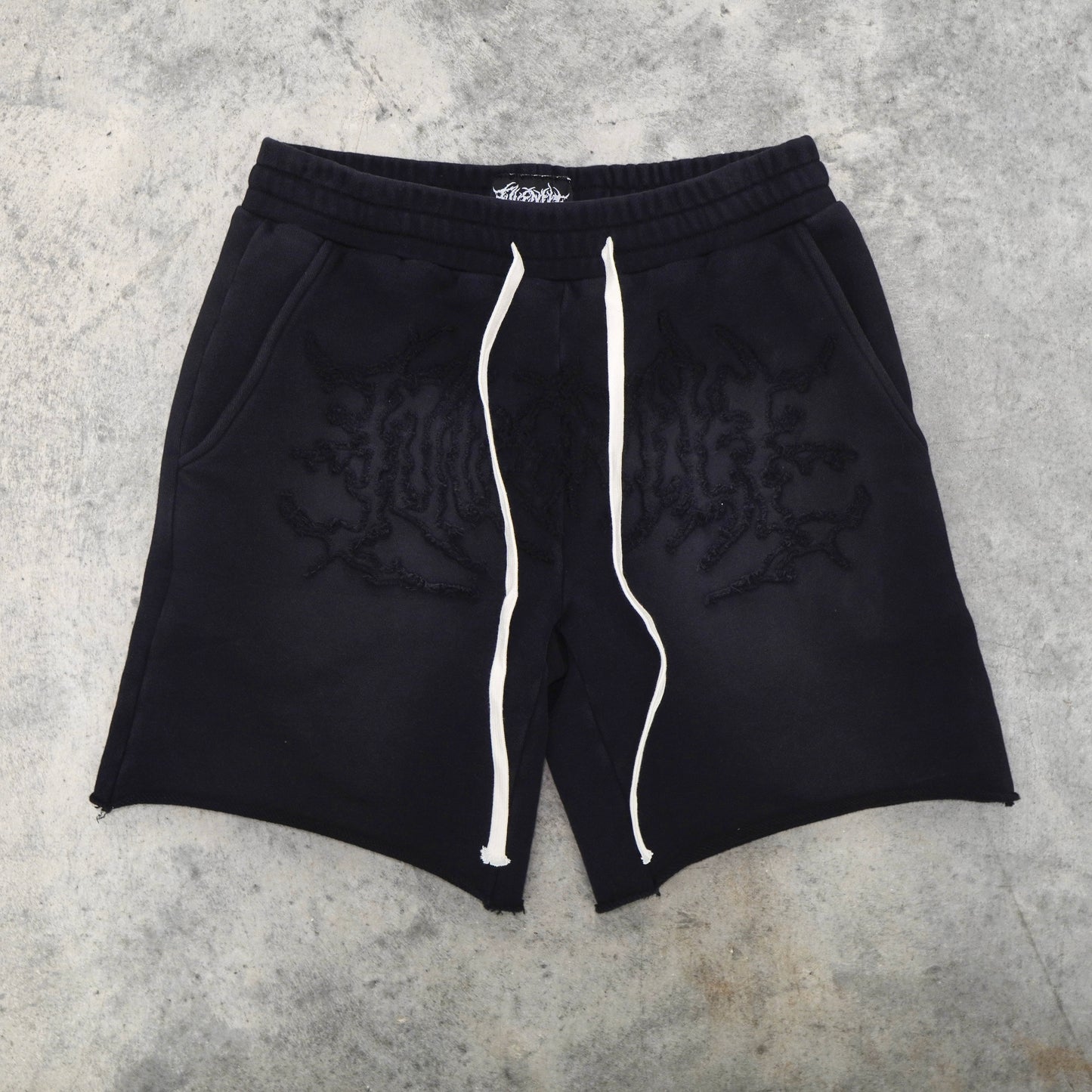 ACID WASH SHORTS (BLACK)