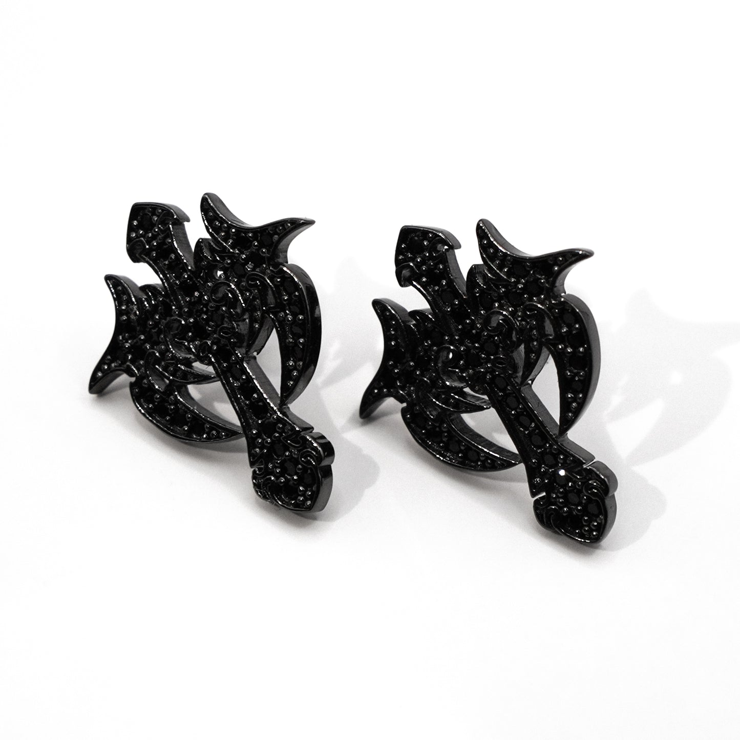 CROSS DIAMOND EARRINGS (BLACK)