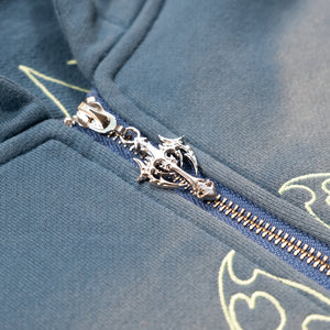 ACID WASH HOODIE (TURQUOISE)