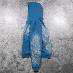 ACID WASH HOODIE (TURQUOISE)